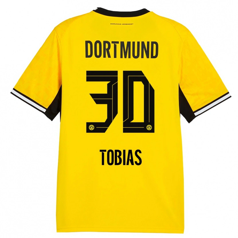 Danxen Mulher Camisola Vogt Tobias #30 Amarelo Preto Branco Principal 2026/27 Camisa