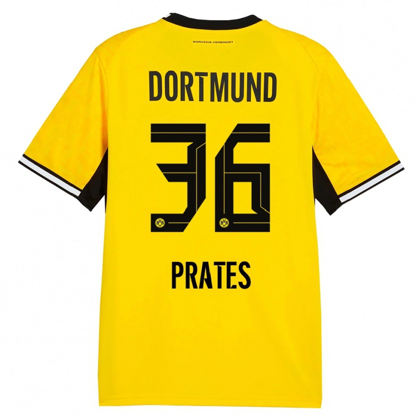 Danxen Mulher Camisola Kauã Prates #36 Amarelo Preto Branco Principal 2026/27 Camisa