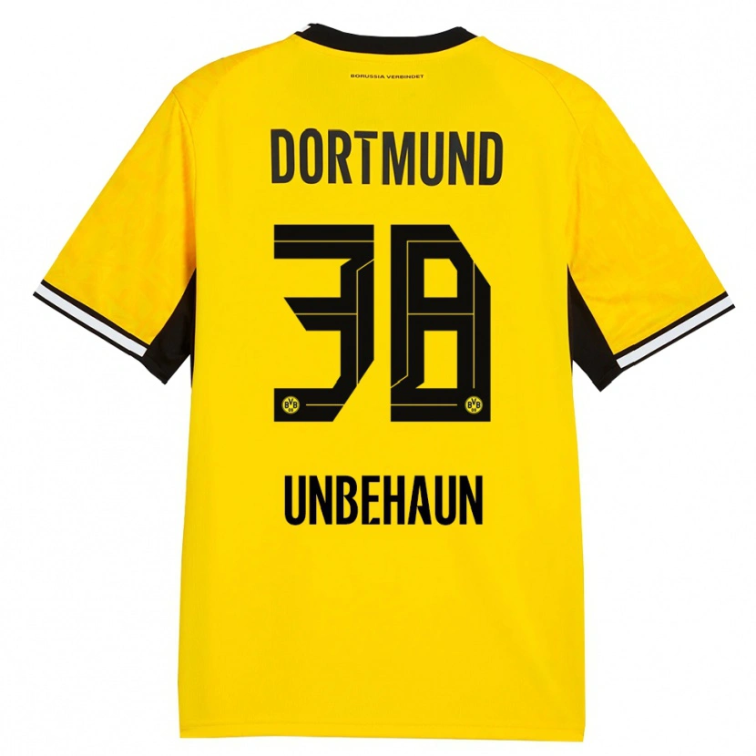 Danxen Mulher Camisola Luca Unbehaun #38 Amarelo Preto Branco Principal 2026/27 Camisa