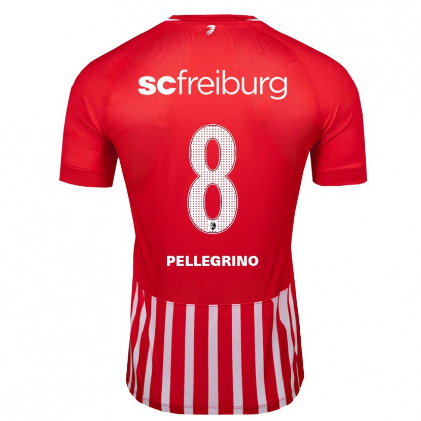 Danxen Mulher Camisola Gabriel Pellegrino #8 Vermelho Branco Preto Principal 2026/27 Camisa