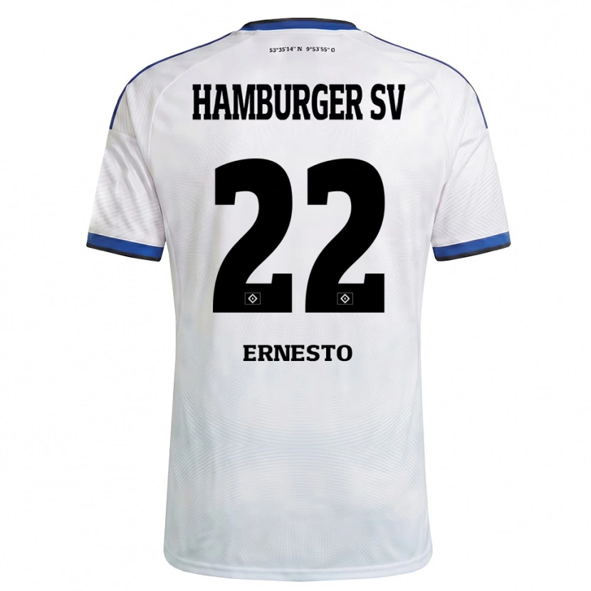 Danxen Mulher Camisola Jorge Ernesto #22 Branco Preto Azul Principal 2026/27 Camisa