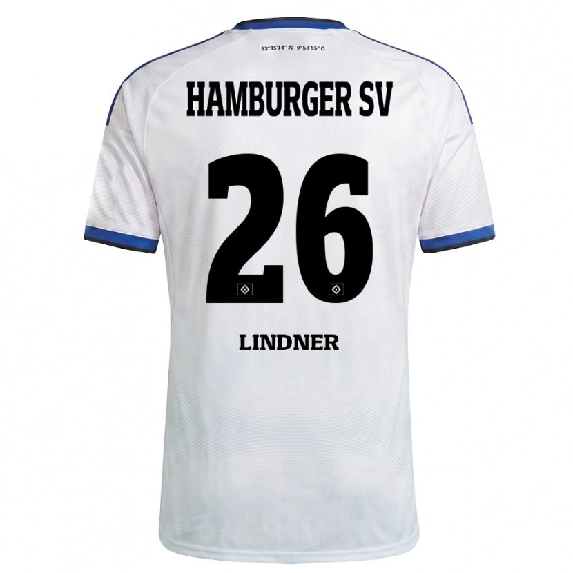 Danxen Mulher Camisola Mick Lindner #26 Branco Preto Azul Principal 2026/27 Camisa