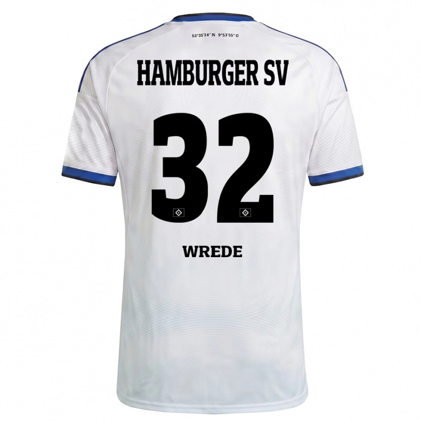Danxen Mulher Camisola Lotta Wrede #32 Branco Preto Azul Principal 2026/27 Camisa