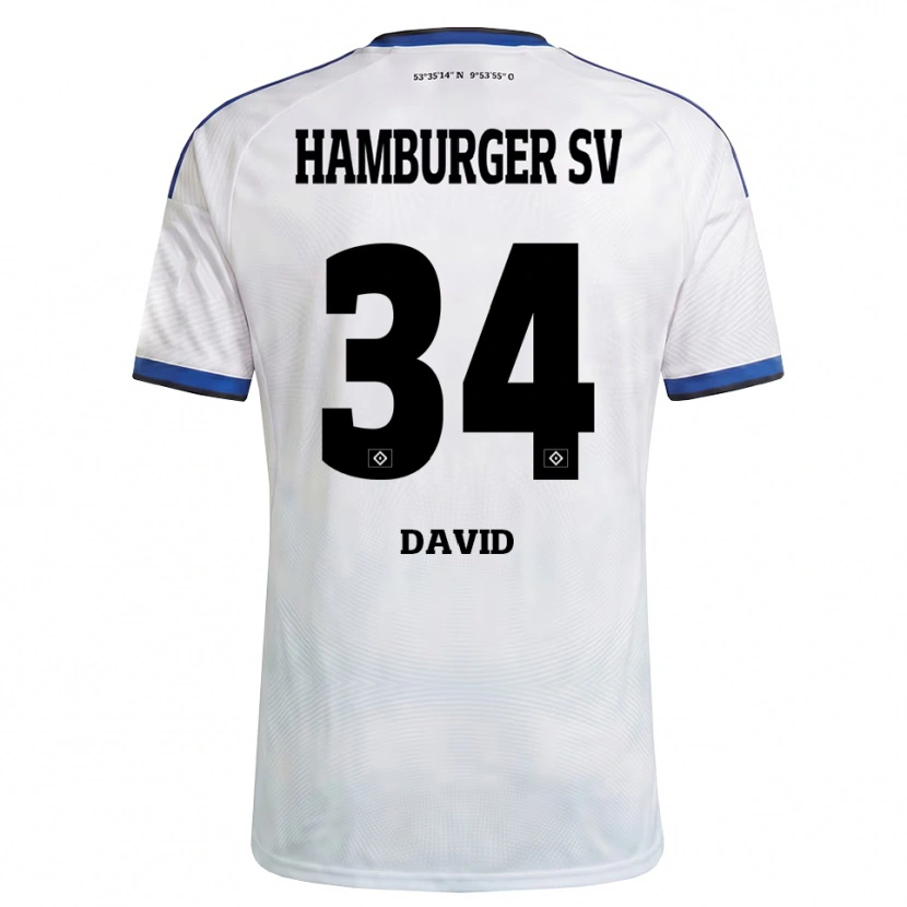 Danxen Mulher Camisola Jonas David #34 Branco Preto Azul Principal 2026/27 Camisa