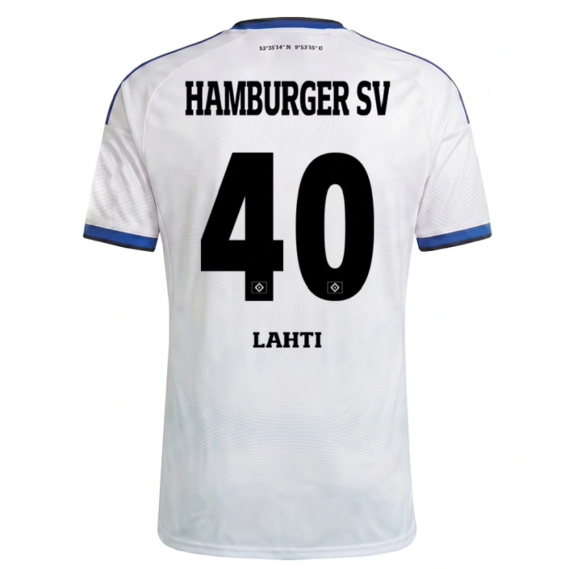 Danxen Mulher Camisola Elias Lahti #40 Branco Preto Azul Principal 2026/27 Camisa