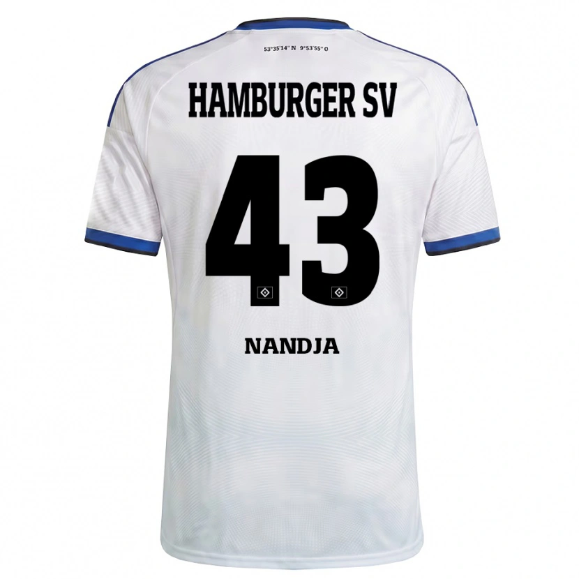 Danxen Mulher Camisola Shafiq Nandja #43 Branco Preto Azul Principal 2026/27 Camisa