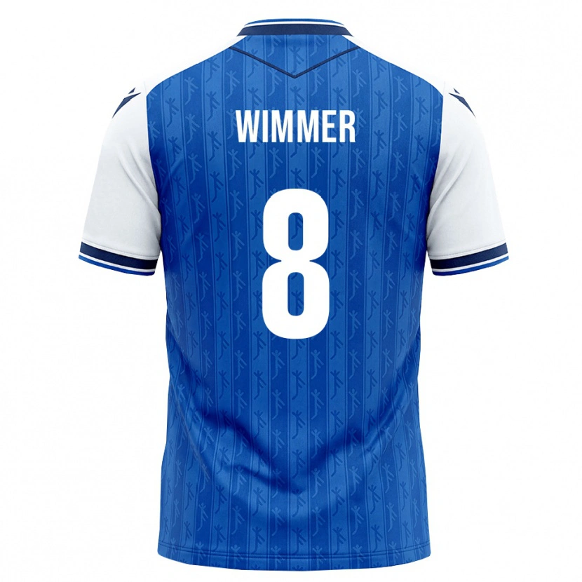Danxen Mulher Camisola Patrick Wimmer #8 Azul Real Branco Principal 2026/27 Camisa
