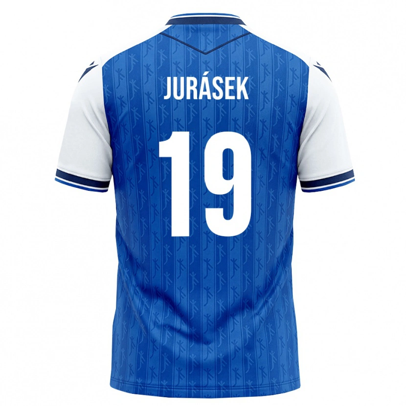Danxen Mulher Camisola David Jurásek #19 Azul Real Branco Principal 2026/27 Camisa