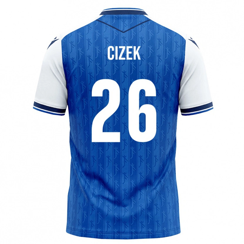 Danxen Mulher Camisola Krystof Cizek #26 Azul Real Branco Principal 2026/27 Camisa