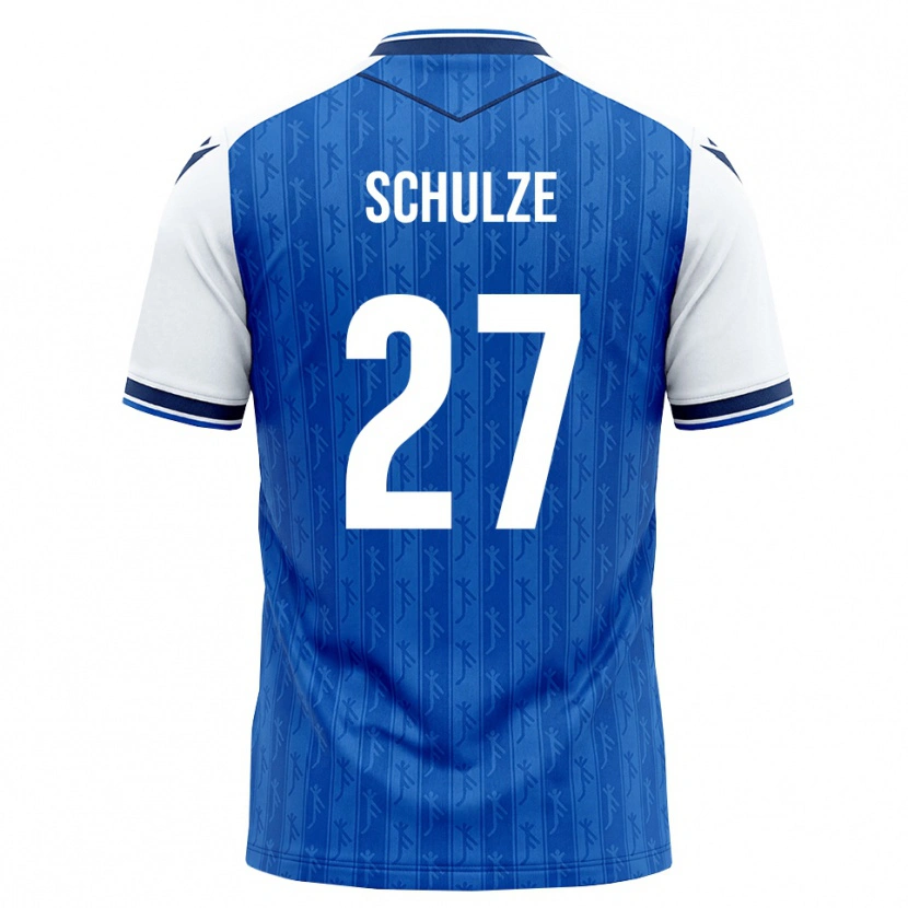 Danxen Mulher Camisola Louis Schulze #27 Azul Real Branco Principal 2026/27 Camisa