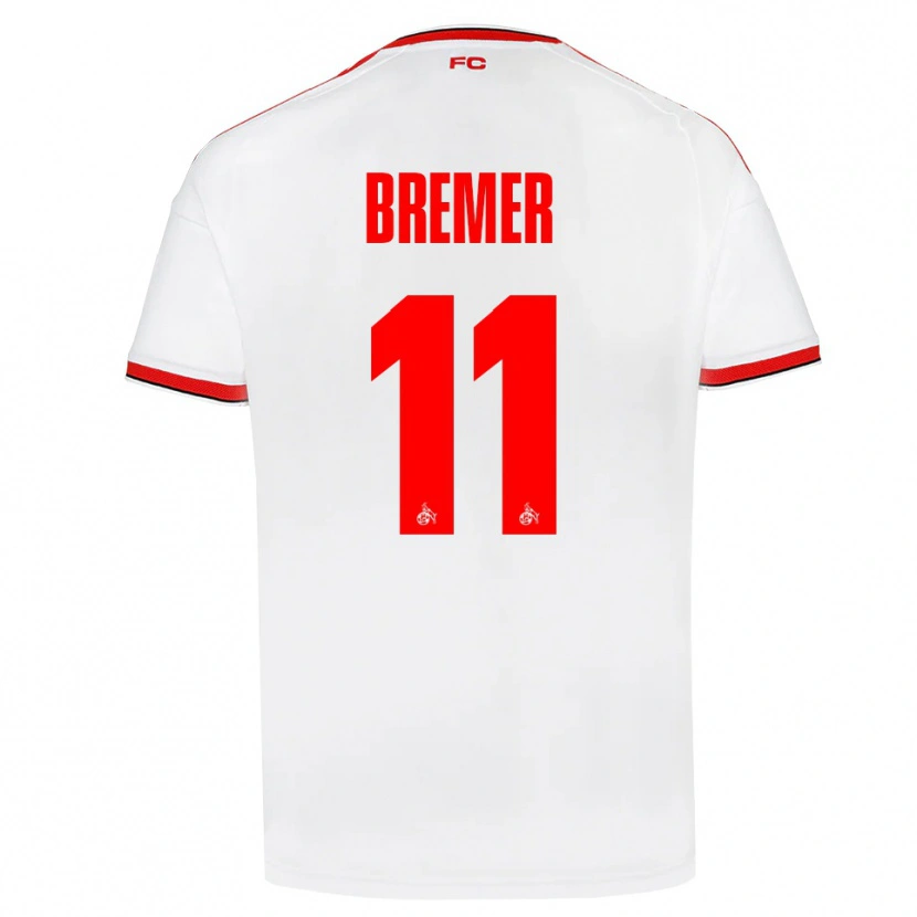 Danxen Mulher Camisola Pauline Bremer #11 Branco Vermelho Preto Principal 2026/27 Camisa