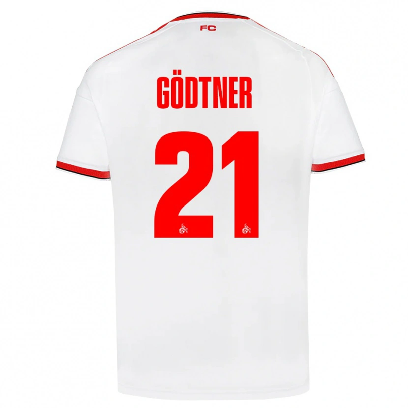 Danxen Mulher Camisola Matteo Gödtner #21 Branco Vermelho Preto Principal 2026/27 Camisa