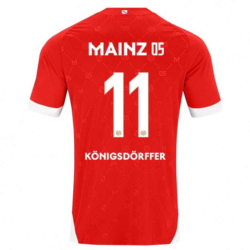 Danxen Mulher Camisola Ransford Königsdörffer #11 Vermelho Branco Principal 2026/27 Camisa