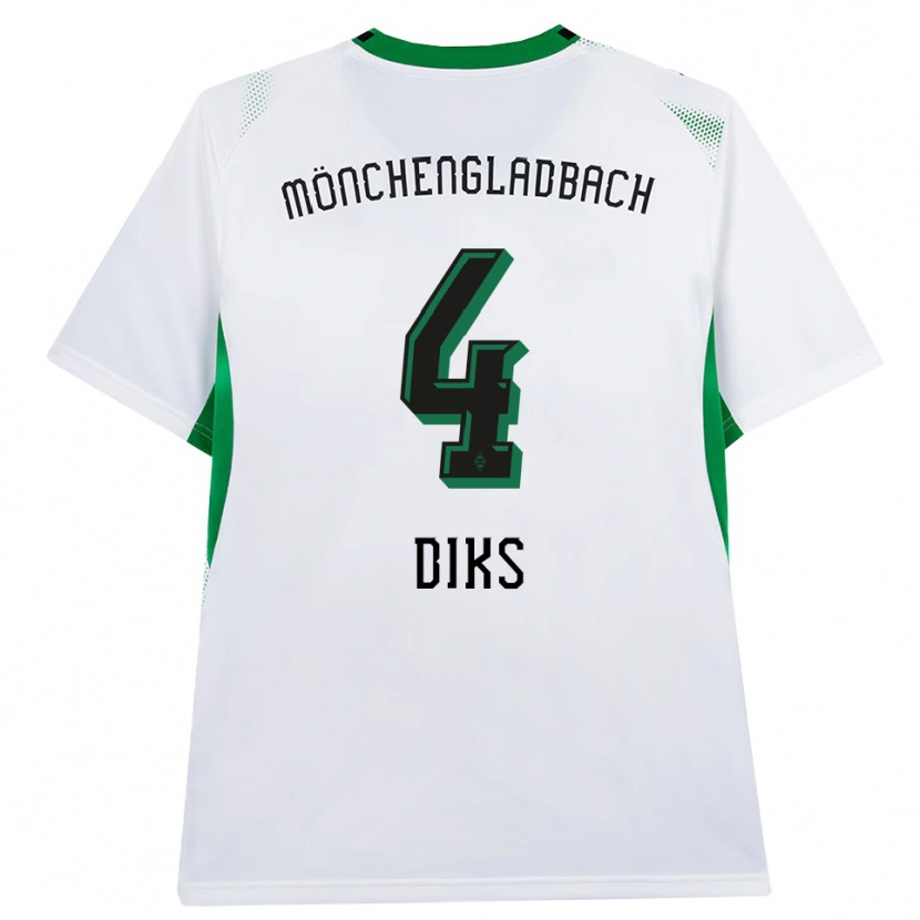 Danxen Mulher Camisola Kevin Diks #4 Branco Verde Preto Principal 2026/27 Camisa