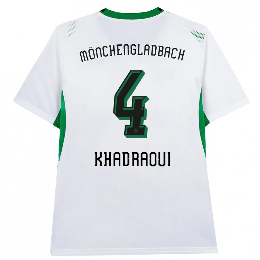 Danxen Mulher Camisola Elias Khadraoui #4 Branco Verde Preto Principal 2026/27 Camisa