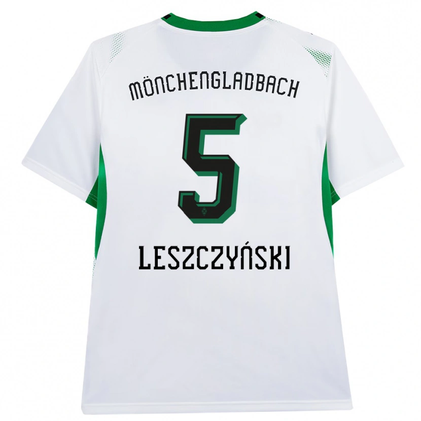 Danxen Mulher Camisola Jan Leszczyński #5 Branco Verde Preto Principal 2026/27 Camisa