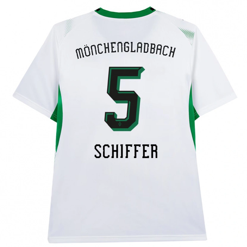 Danxen Mulher Camisola Ben Schiffer #5 Branco Verde Preto Principal 2026/27 Camisa