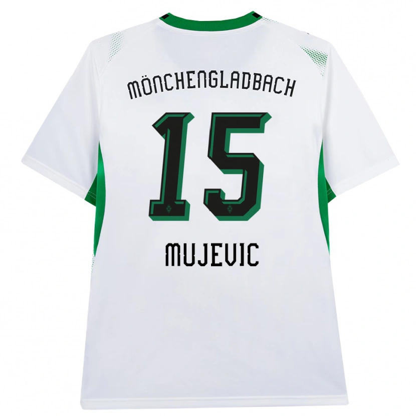 Danxen Mulher Camisola Samin Mujevic #15 Branco Verde Preto Principal 2026/27 Camisa