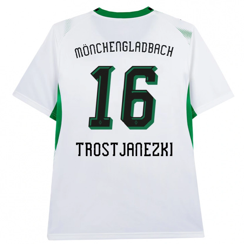 Danxen Mulher Camisola Noel Trostjanezki #16 Branco Verde Preto Principal 2026/27 Camisa