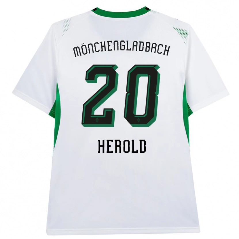 Danxen Mulher Camisola David Herold #20 Branco Verde Preto Principal 2026/27 Camisa