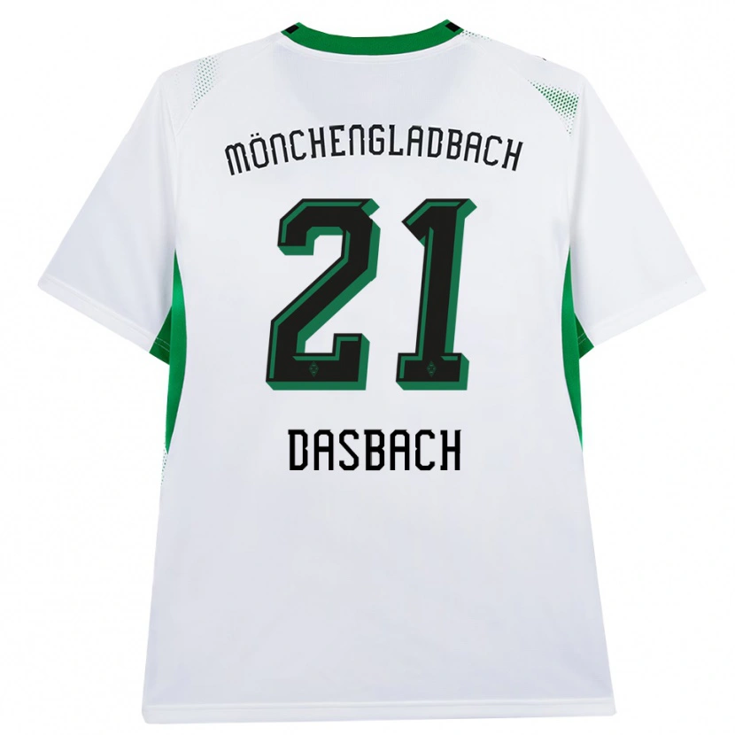 Danxen Mulher Camisola Yannik Dasbach #21 Branco Verde Preto Principal 2026/27 Camisa