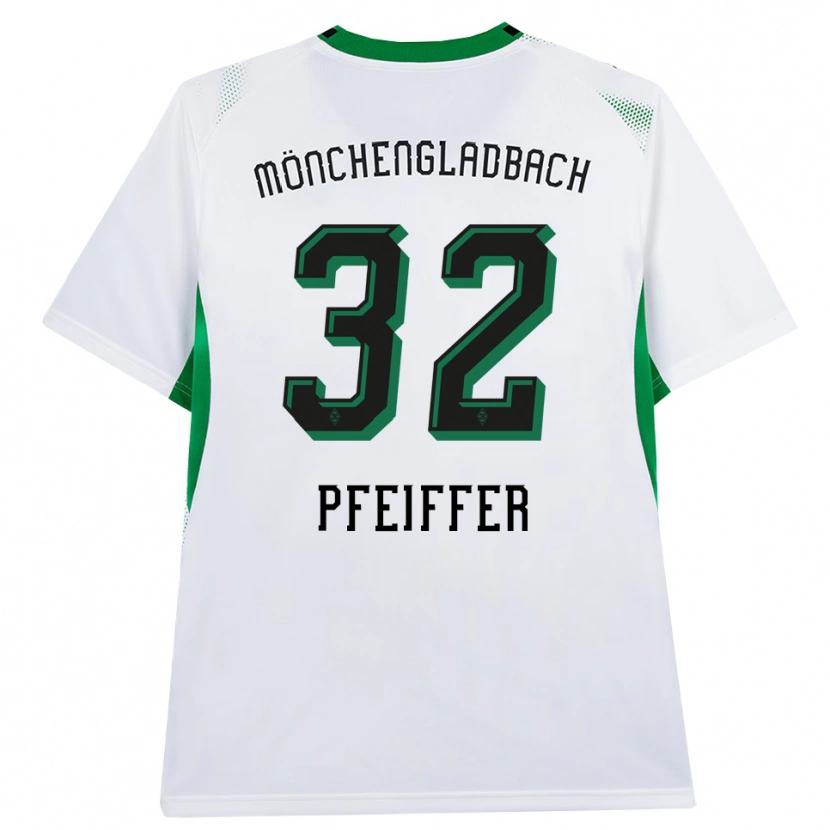 Danxen Mulher Camisola Tim Pfeiffer #32 Branco Verde Preto Principal 2026/27 Camisa
