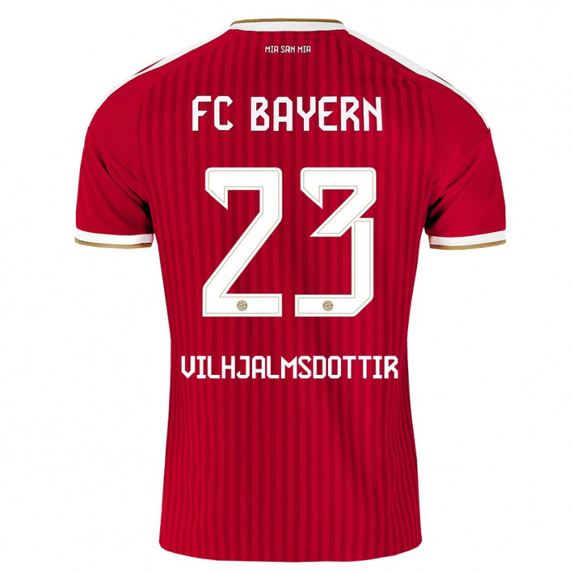 Danxen Mulher Camisola Karolina Lea Vilhjalmsdottir #23 Vermelho Branco Azul Principal 2026/27 Camisa