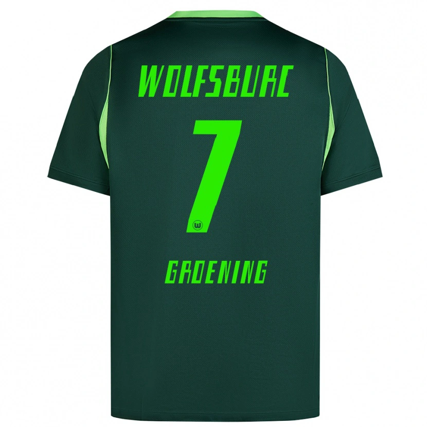 Danxen Mulher Camisola Aaron Groening #7 Verde Escuro Branco Principal 2026/27 Camisa