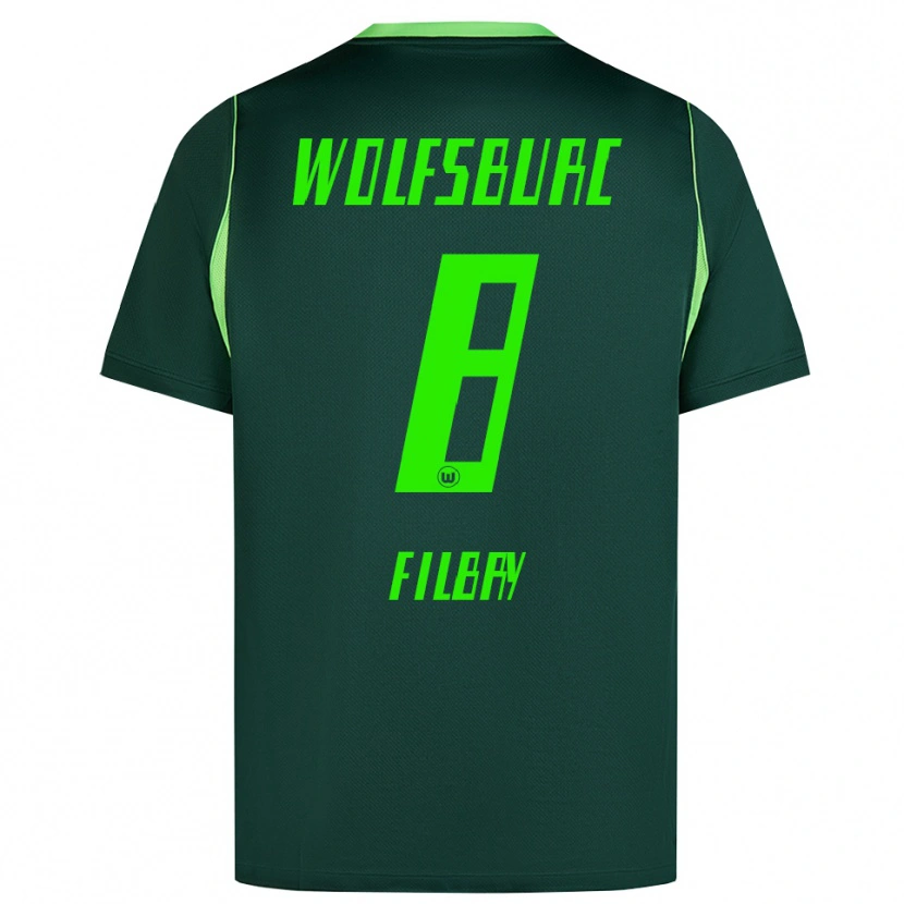 Danxen Mulher Camisola Arne Filbry #8 Verde Escuro Branco Principal 2026/27 Camisa