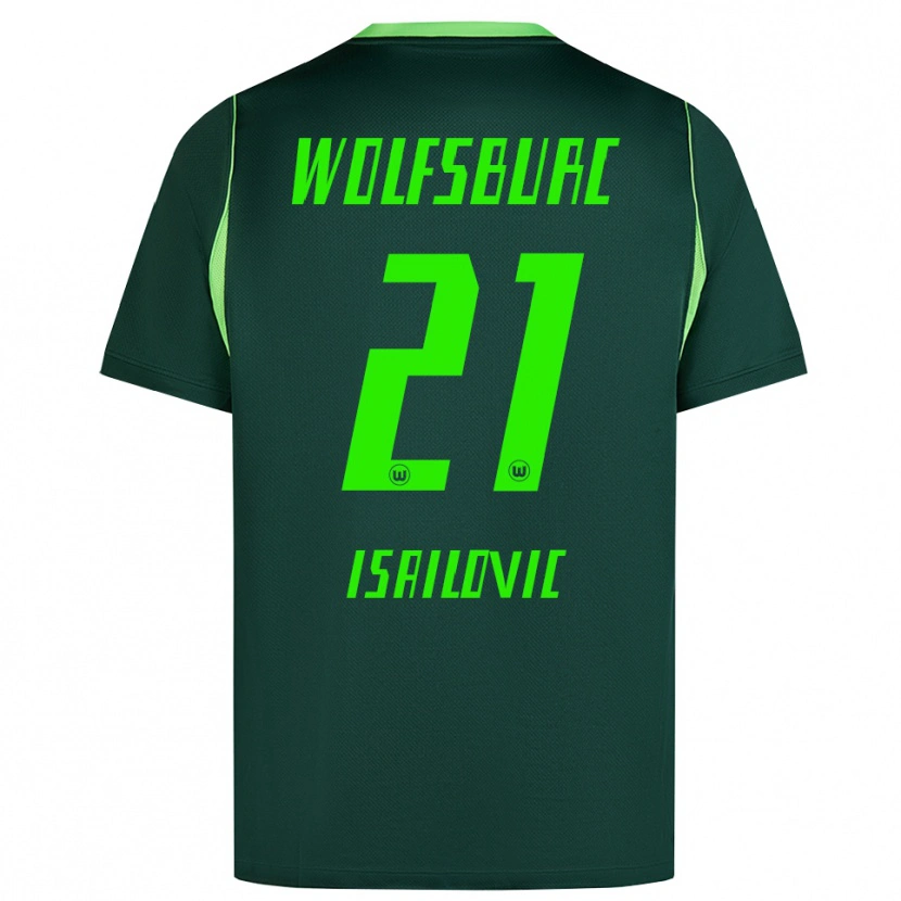 Danxen Mulher Camisola Nikola Isailovic #21 Verde Escuro Branco Principal 2026/27 Camisa