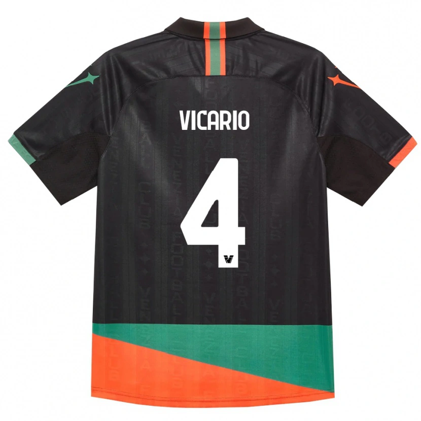 Danxen Mulher Camisola Brando Vicario #4 Preto Laranja Verde Principal 2026/27 Camisa