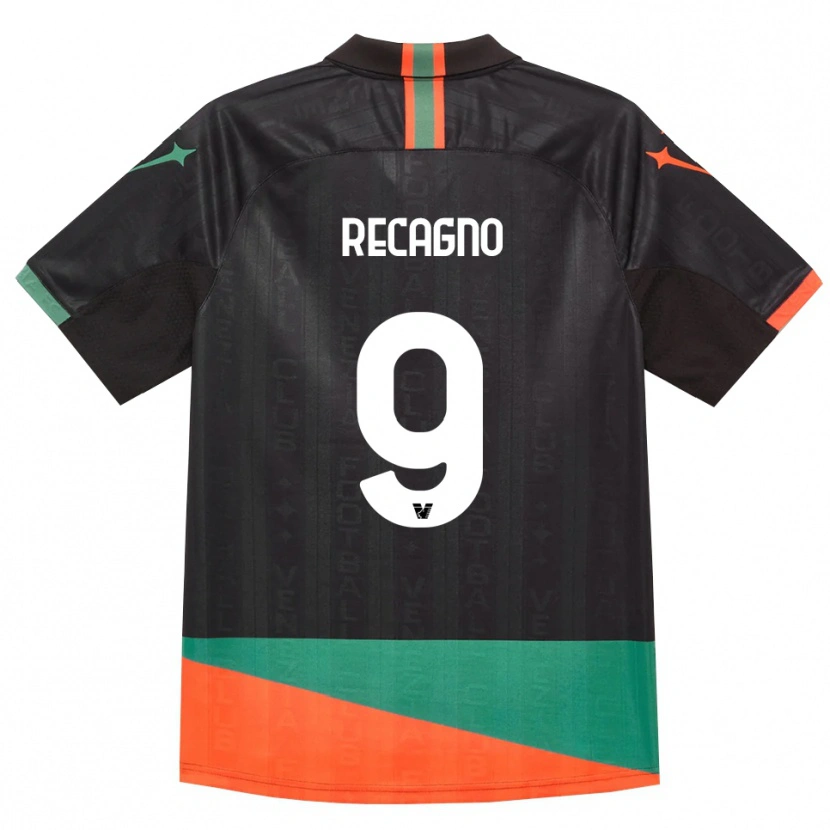 Danxen Mulher Camisola Francesco Recagno #9 Preto Laranja Verde Principal 2026/27 Camisa