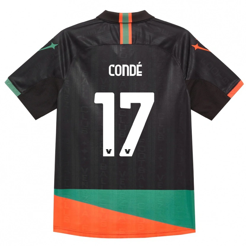 Danxen Mulher Camisola Cheick Condé #17 Preto Laranja Verde Principal 2026/27 Camisa