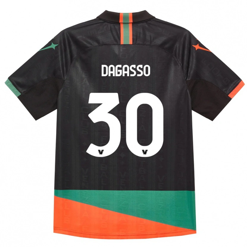 Danxen Mulher Camisola Matteo Dagasso #30 Preto Laranja Verde Principal 2026/27 Camisa