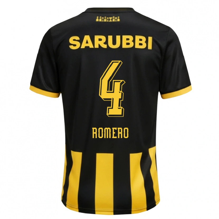 Danxen Mulher Camisola Franco Romero #4 Preto Amarelo Principal 2026/27 Camisa