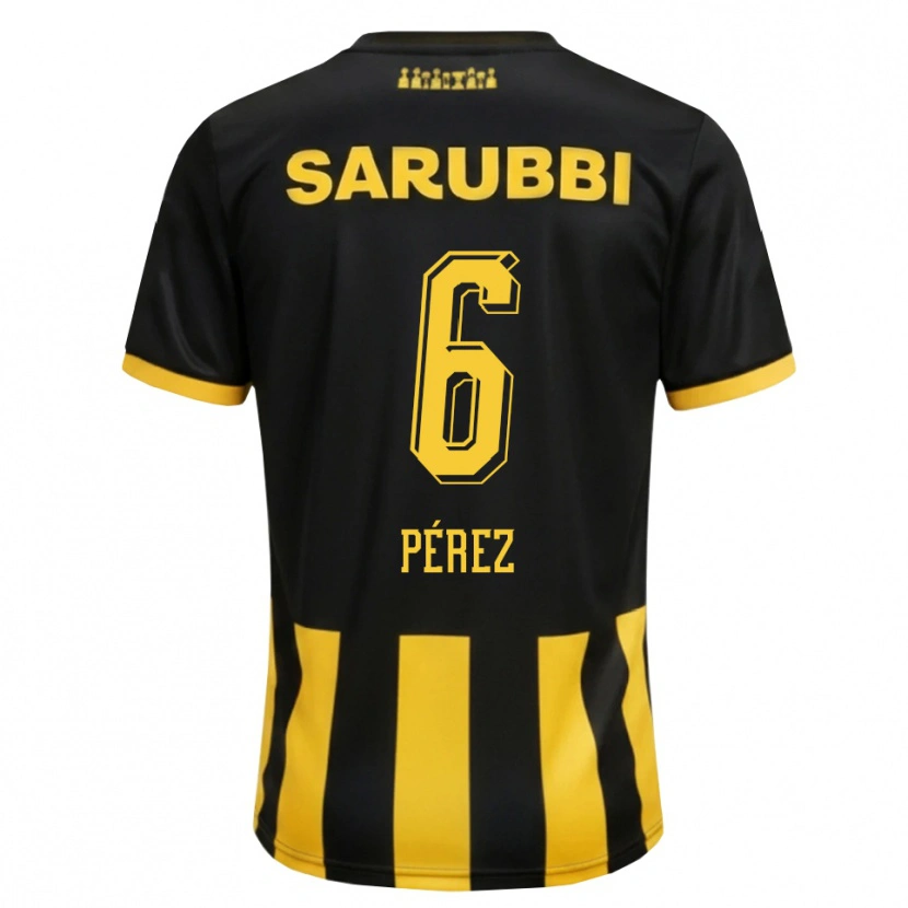 Danxen Mulher Camisola Rodrigo Pérez #6 Preto Amarelo Principal 2026/27 Camisa
