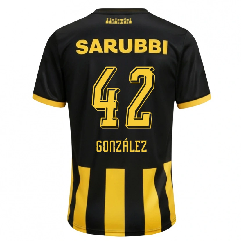 Danxen Mulher Camisola Luciano González #42 Preto Amarelo Principal 2026/27 Camisa