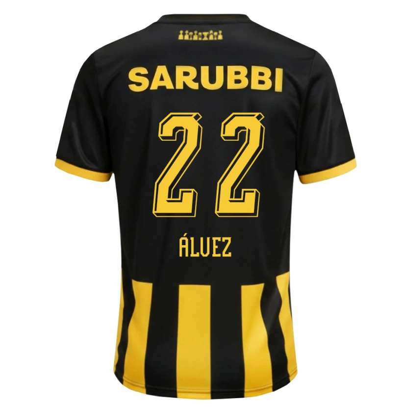 Danxen Mulher Camisola Facundo Álvez #22 Preto Amarelo Principal 2026/27 Camisa