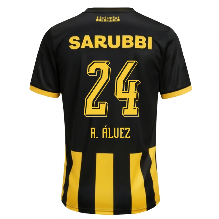 Danxen Mulher Camisola Rodrigo Álvez #24 Preto Amarelo Principal 2026/27 Camisa