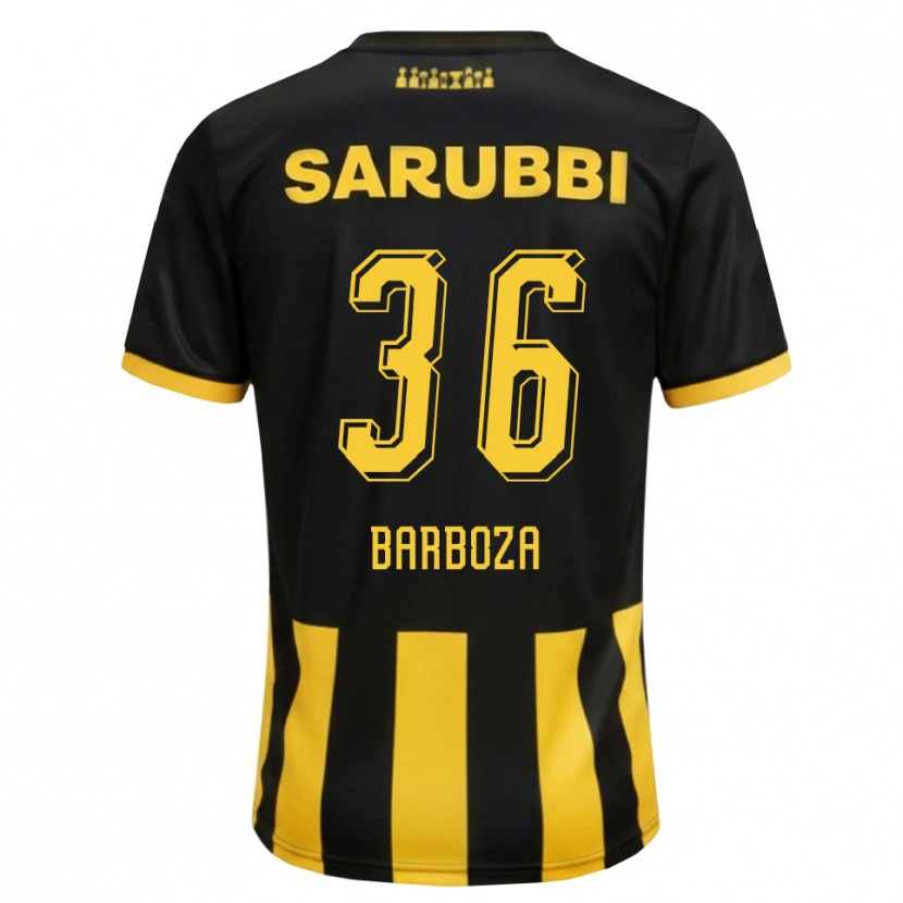 Danxen Mulher Camisola Brian Barboza #36 Preto Amarelo Principal 2026/27 Camisa