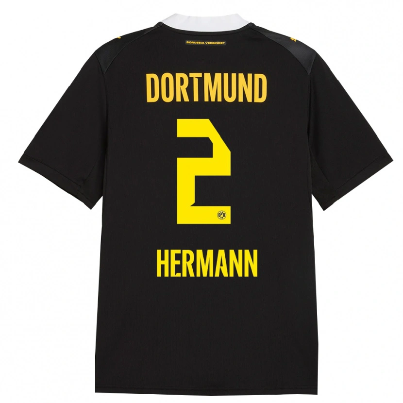 Danxen Mulher Camisola Ben Hermann #2 Preto Vermelho Amarelo Alternativa 2026/27 Camisa