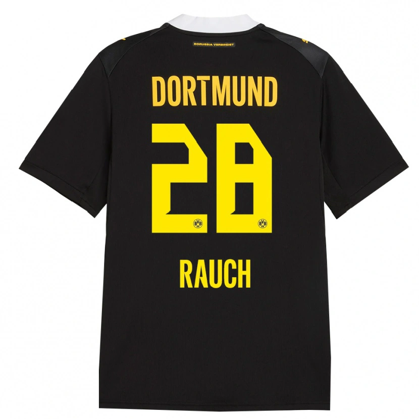 Danxen Mulher Camisola Julius Fynn Rauch #28 Preto Vermelho Amarelo Alternativa 2026/27 Camisa