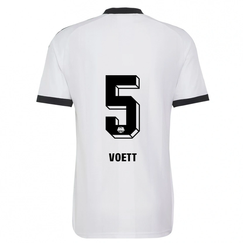 Danxen Mulher Camisola Johannes Vött #5 Branco Preto Alternativa 2026/27 Camisa