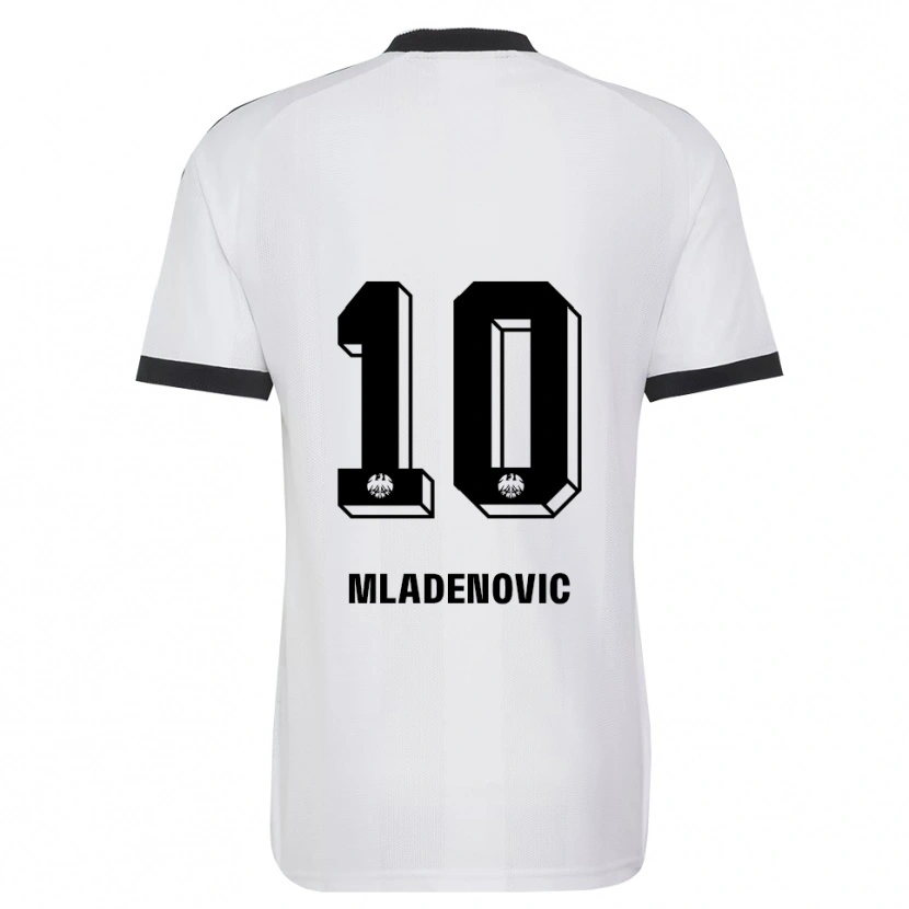 Danxen Mulher Camisola Marko Mladenovic #10 Branco Preto Alternativa 2026/27 Camisa