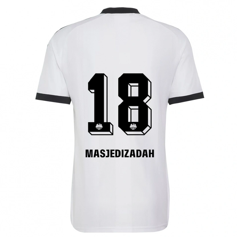Danxen Mulher Camisola Abolfazl Masjedizadah #18 Branco Preto Alternativa 2026/27 Camisa