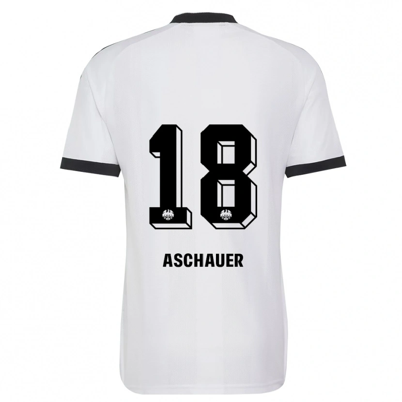 Danxen Mulher Camisola Verena Aschauer Hanshaw #18 Branco Preto Alternativa 2026/27 Camisa