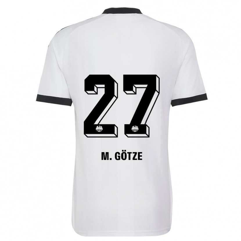 Danxen Mulher Camisola Mario Götze #27 Branco Preto Alternativa 2026/27 Camisa