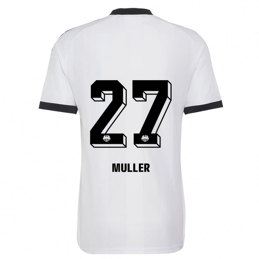 Danxen Mulher Camisola Mark Müller #27 Branco Preto Alternativa 2026/27 Camisa