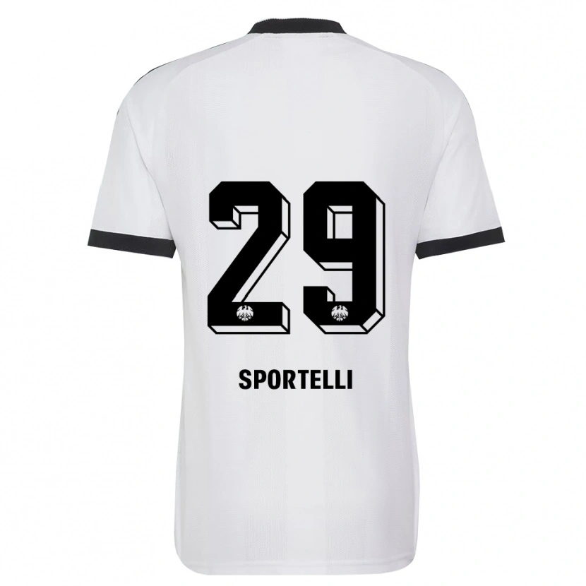 Danxen Mulher Camisola Flavio Sportelli #29 Branco Preto Alternativa 2026/27 Camisa