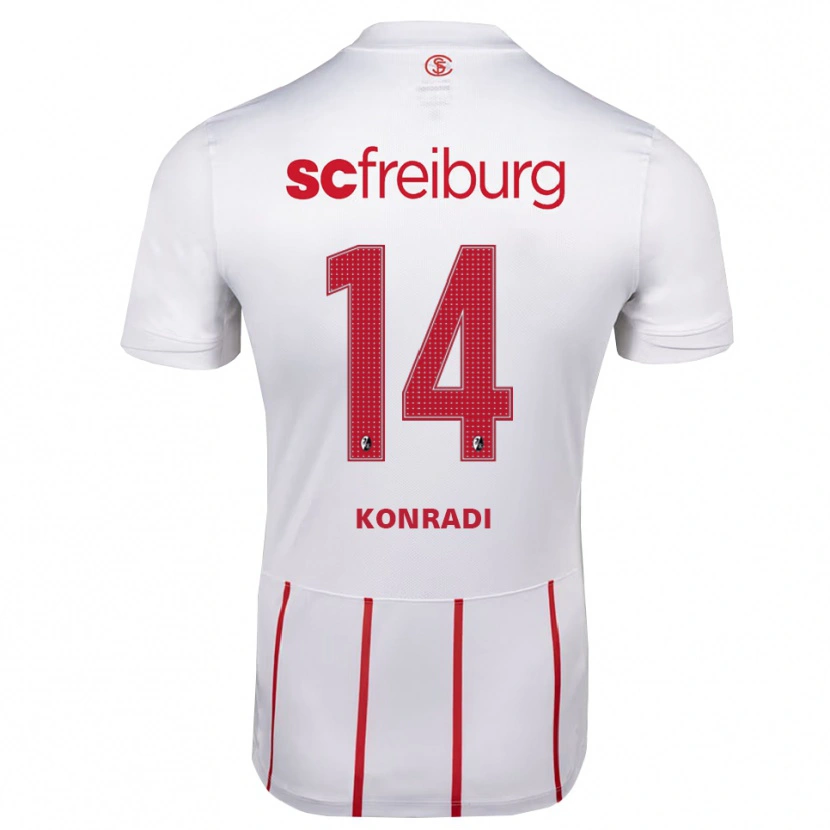 Danxen Mulher Camisola Lennart Konradi #14 Branco Vermelho Amarelo Alternativa 2026/27 Camisa